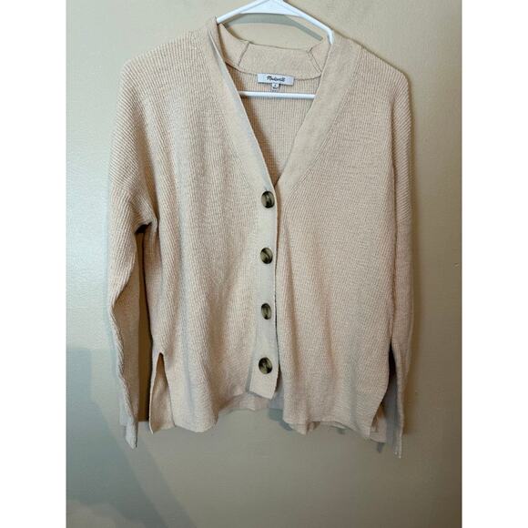Madewell Women's Birchmoor Cardigan Sweater Size Small Neutral Tan Beige - Picture 1 of 5